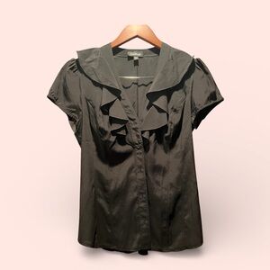 bebe Black Ruffled Blouse